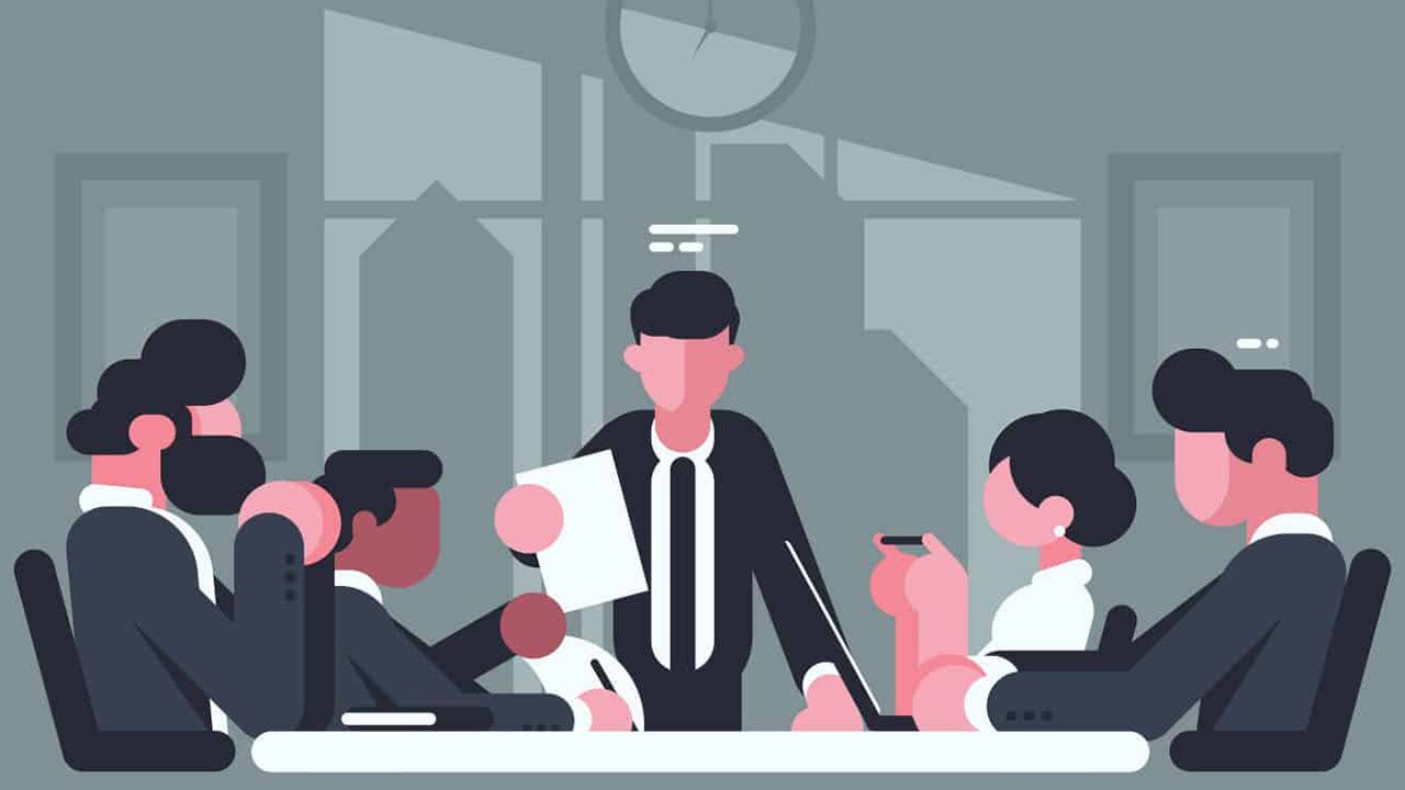 Illustration of shareholders in Kenya discussing company ownership and rights